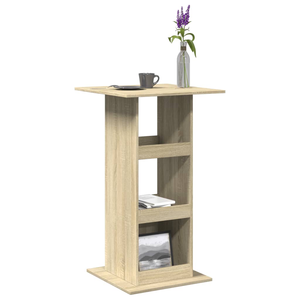 vidaXL Bartisch mit Ablagen Sonoma-Eiche 60x60x102 cm Holzwerkstoff