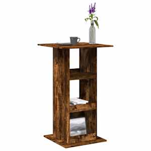 Barska miza s policami dimljeni hrast 60x60x102 cm inž. les