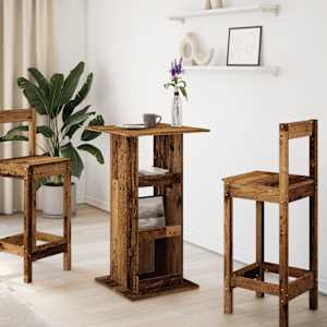 Barový stůl s úložným prostorem old wood 60 x 60 x 102 cm - obrázek 3