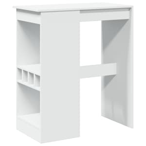vidaXL baarilaud riiulitega, valge, 90 x 47,5 x 103,5 cm, tehispuit