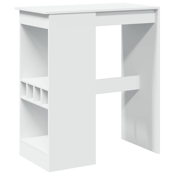 vidaXL baarilaud riiulitega, valge, 90 x 47,5 x 103,5 cm, tehispuit