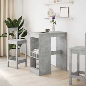 Barový stůl s regály betonově šedý 90x47,5x103,5 cm kompozit - obrázek 3