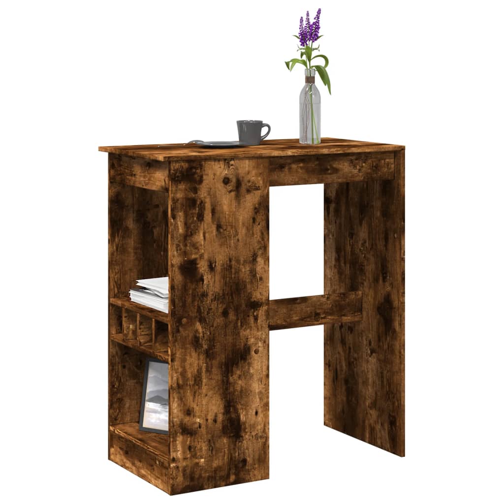 Bartisch mit Regal Räuchereiche 90×47,5×103,5 cm Holzwerkstoff