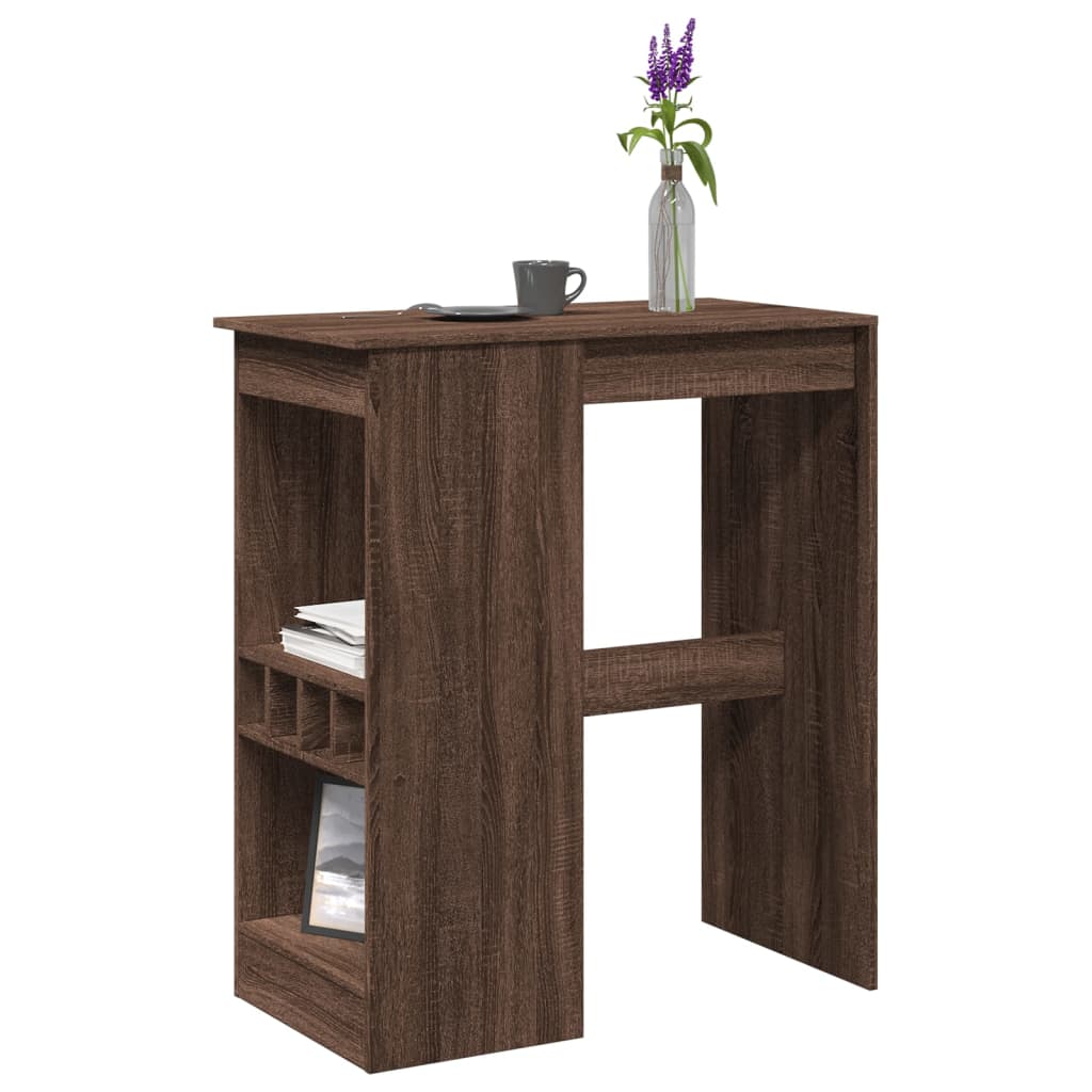 Bartisch mit Regal Braun Eiche 90×47,5×103,5 cm Holzwerkstoff