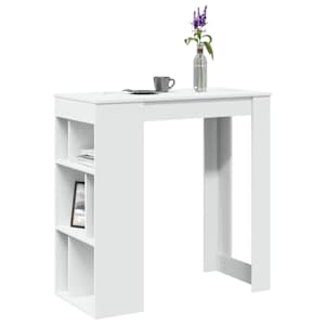 Barový stůl s regály bílý 102 x 50 x 103,5 cm kompozitní dřevo