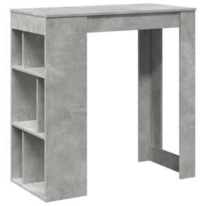 Barový stůl s regály betonově šedý 102 x 50 x 103,5 cm kompozit - obrázek 2