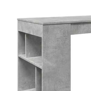 Barový stůl s regály betonově šedý 102 x 50 x 103,5 cm kompozit - obrázek 7