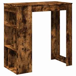 vidaXL baarilaud riiulitega suitsutatud tamm 102x50x103,5 cm tehispuit