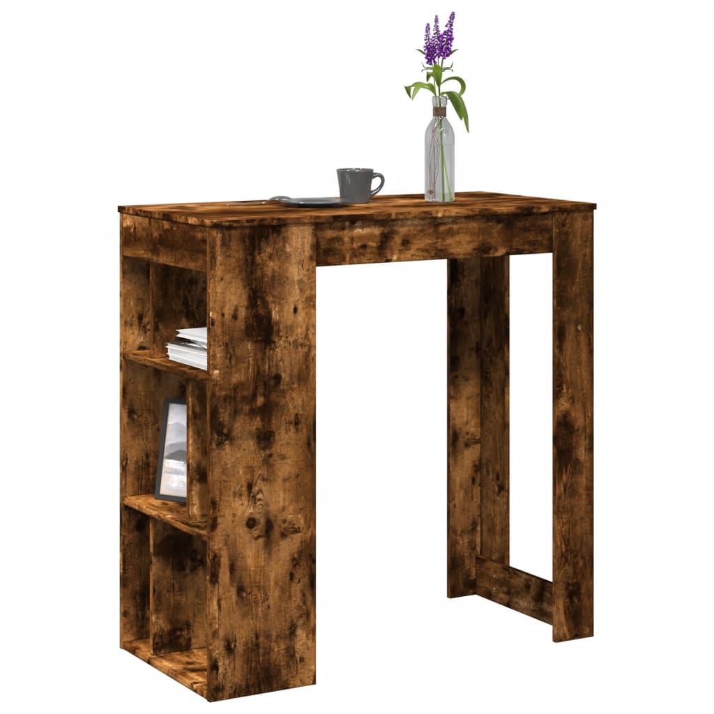 Bartisch mit Regal Räuchereiche 102x50x103,5 cm Holzwerkstoff