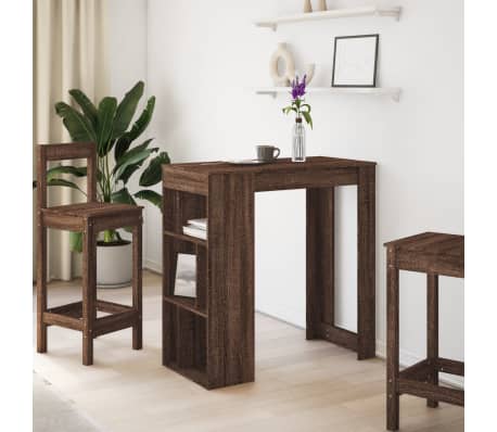 vidaXL bāra galds ar plauktiem, 102x50x103,5 cm, inženierijas koks