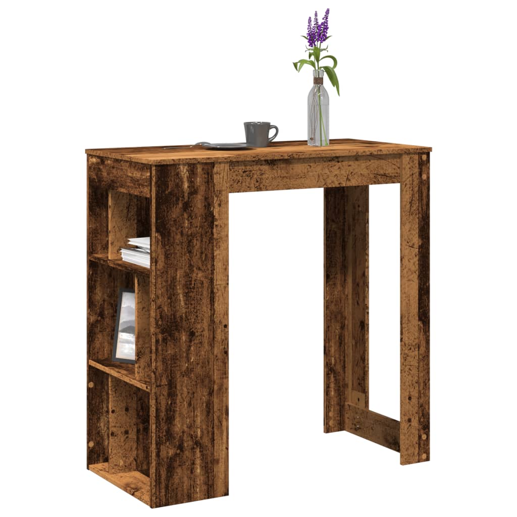 vidaXL Bartisch mit Regal Altholz-Optik 102x50x103,5 cm Holzwerkstoff