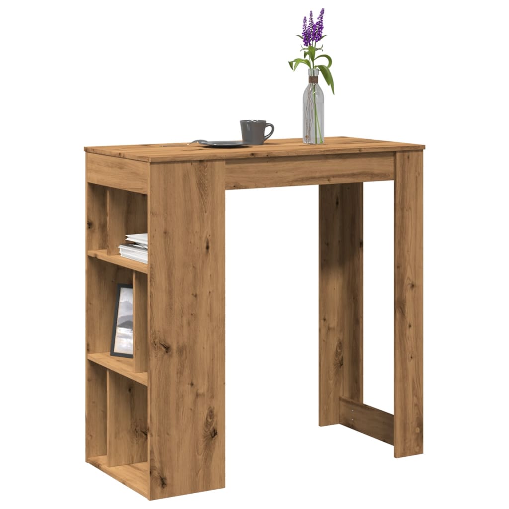 vidaXL Bartisch mit Regal Artisan-Eiche 102x50x103,5 cm Holzwerkstoff