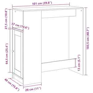 Barový stůl s regály bílý 101 x 40 x 103,5 cm kompozitní dřevo - obrázek 11