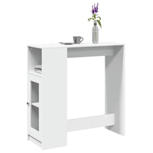 vidaXL baarilaud riiulitega, valge, 28x27x102 cm, tehispuit