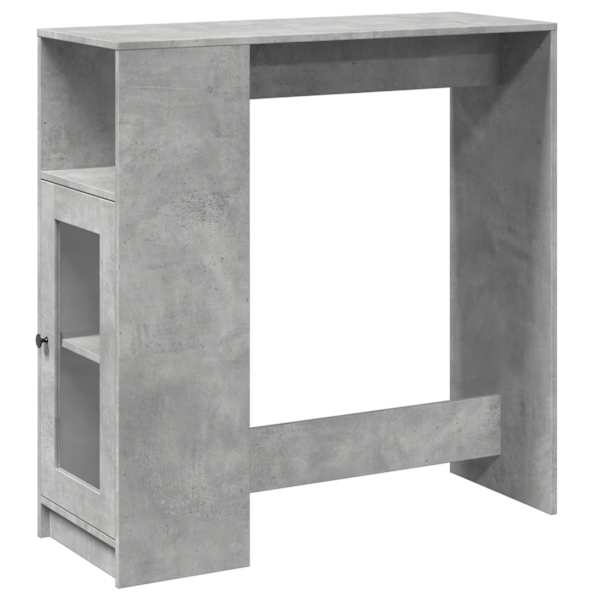 vidaXL baarilaud riiulitega, betoonhall, 101x40x103,5 cm tehispuit