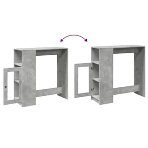 Barový stůl s regály betonově šedý 101 x 40 x 103,5 cm kompozit - obrázek 8