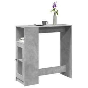 vidaXL baarilaud riiulitega, betoonhall, 101x40x103,5 cm tehispuit