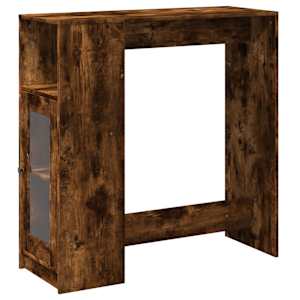 vidaXL baarilaud riiulitega suitsutatud tamm 101x40x103,5 cm tehispuit