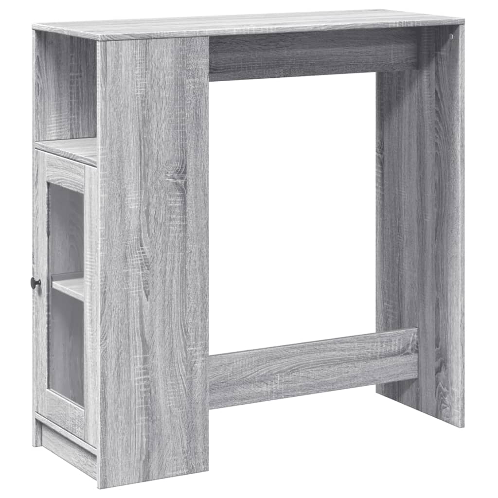 vidaXL Barový stůl s regály šedý sonoma 101 x 40 x 103,5 cm kompozit