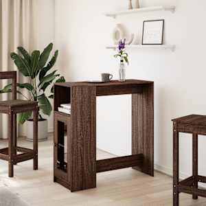 Barový stůl s regály hnědý dub 101 x 40 x 103,5 cm kompozit - obrázek 3
