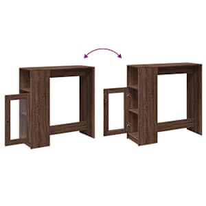 Barový stůl s regály hnědý dub 101 x 40 x 103,5 cm kompozit - obrázek 8