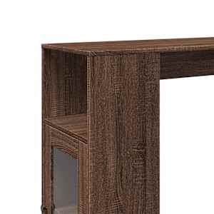 Barový stůl s regály hnědý dub 101 x 40 x 103,5 cm kompozit - obrázek 9