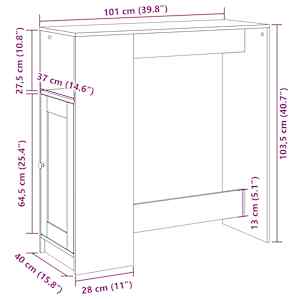Barový stůl s regály hnědý dub 101 x 40 x 103,5 cm kompozit - obrázek 11