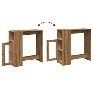 Barový stůl s regály dub artisan 101 x 40 x 103,5 cm kompozit - obrázek 8