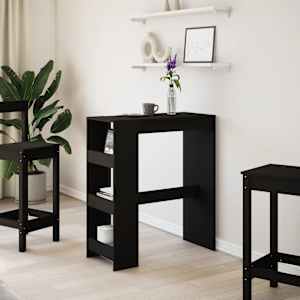 vidaXL Barbor&eth; me&eth; Rekkum Svart 90x40x103,5 cm Samsettur Vi&eth;ur