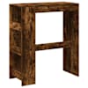 vidaXL baarilaud riiulitega suitsutatud tamm 90x40x103,5 cm tehispuit