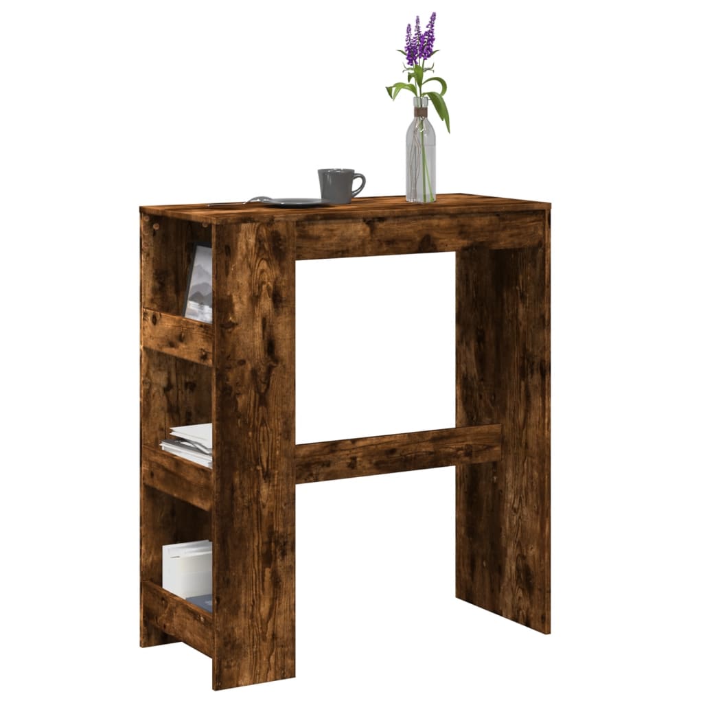 vidaXL Bartisch mit Regal Räuchereiche 90x40x103,5 cm Holzwerkstoff