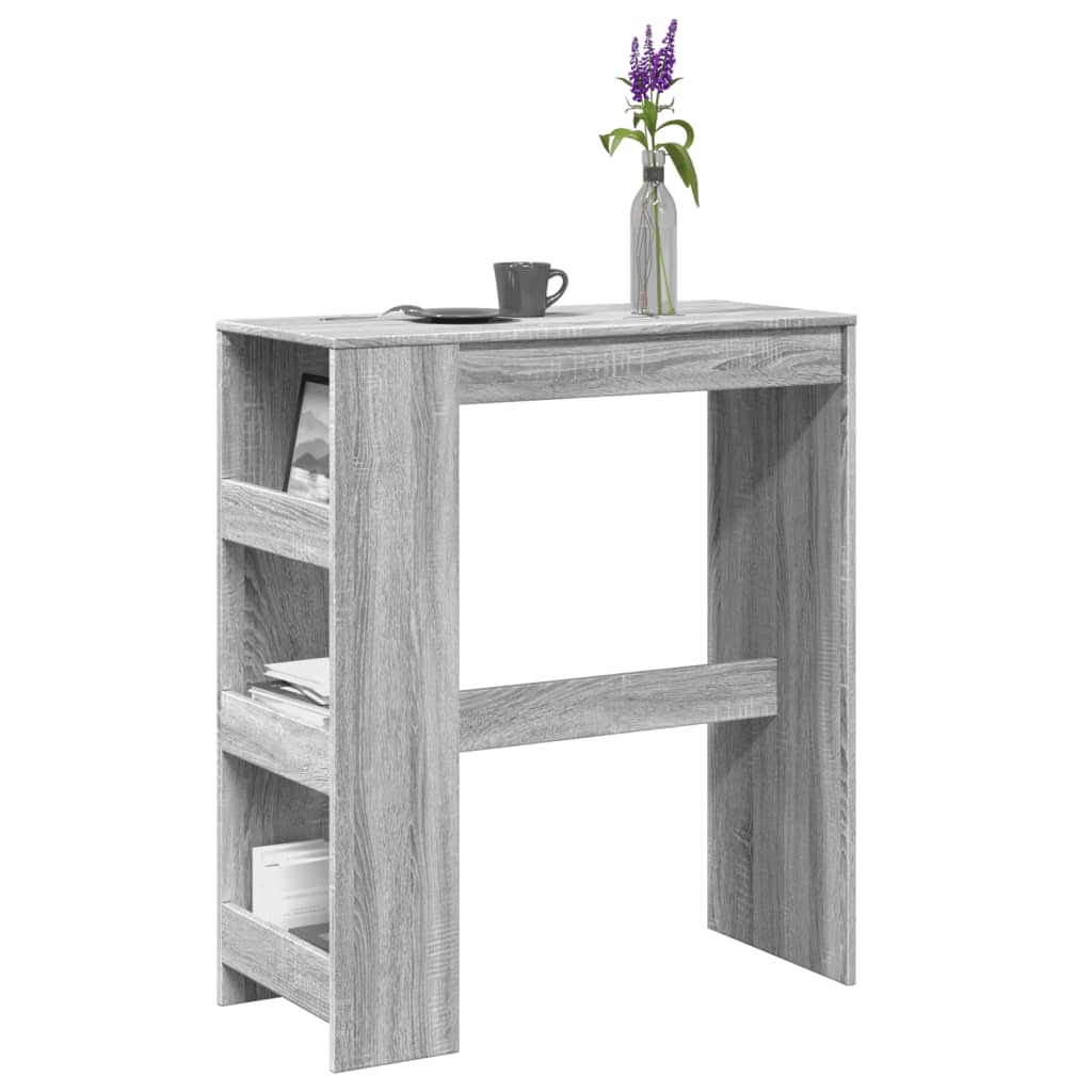 vidaXL Bartisch mit Regal Grau Sonoma 90x40x103,5 cm Holzwerkstoff