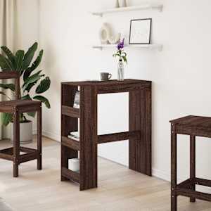 vidaXL Table de bar avec &eacute;tag&egrave;res ch&ecirc;ne marron bois d'ing&eacute;nierie
