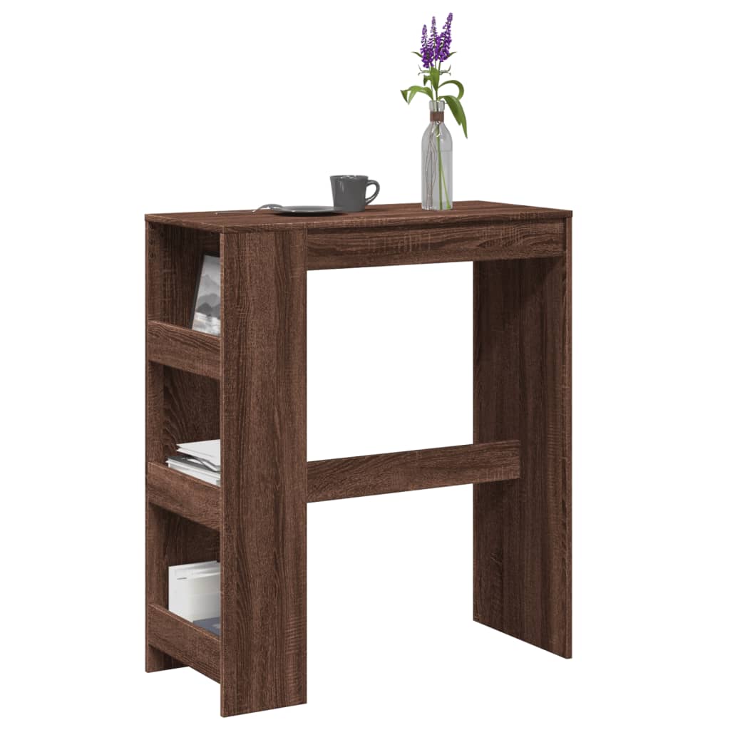 Bartisch mit Regal Braun Eiche 90x40x103,5 cm Holzwerkstoff