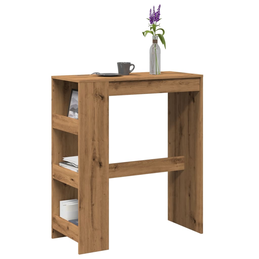 vidaXL Bartisch mit Regal Artisan-Eiche 90x40x103,5 cm Holzwerkstoff