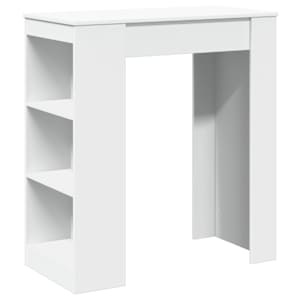 vidaXL baarilaud riiulitega, valge, 95x47x103,5 cm, tehispuit