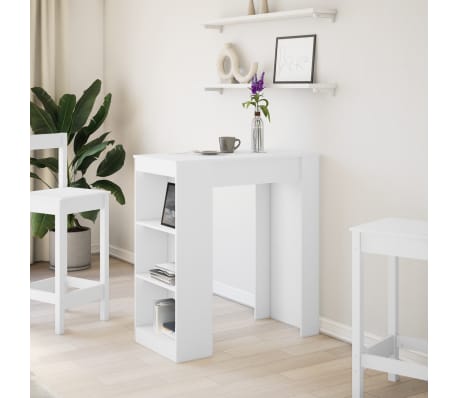 vidaXL Bar Table White Engineered wood Medium Bar Table Rectangular