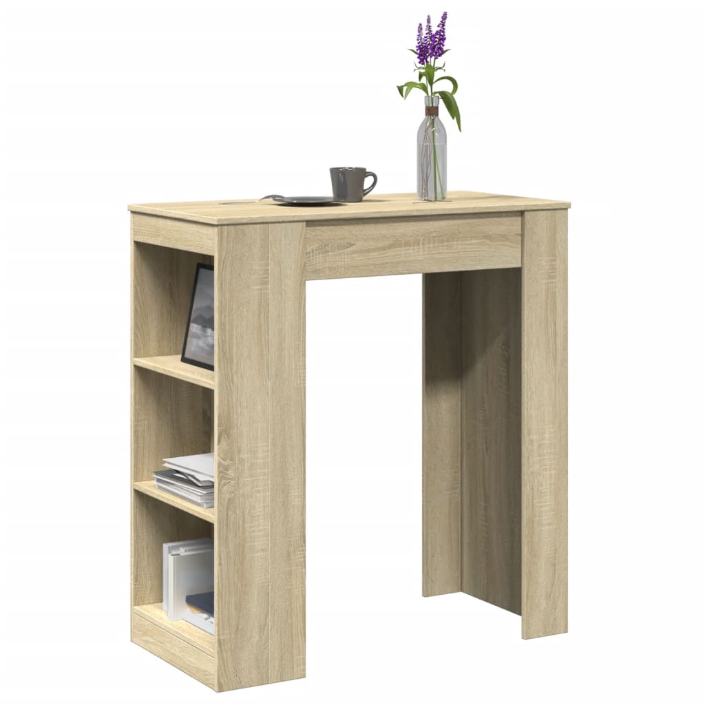 vidaXL Bartisch mit Regal Sonoma-Eiche 95x47x103,5 cm Holzwerkstoff