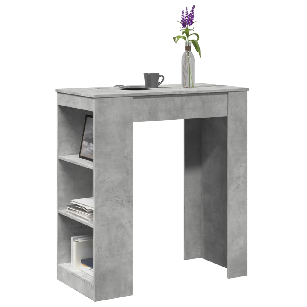 vidaXL Bartisch mit Regal Betongrau 95x47x103,5 cm Holzwerkstoff