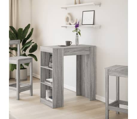 vidaXL Barový stôl police sivá sonoma 95x47x103,5 cm kompozitné drevo