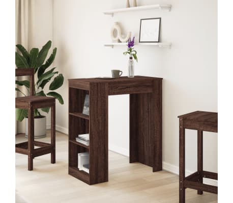 vidaXL Bar Table with Racks Brown Oak 95x47x103.5 cm Engineered Wood