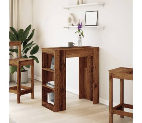 vidaXL Bar Table Old wood Engineered wood Bar Table Rectangular Modern
