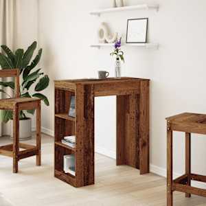 Barový stůl s regály old wood 95x47x103,5 cm kompozitní dřevo - obrázek 3