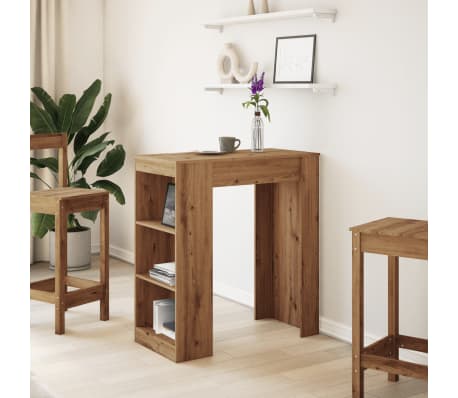 vidaXL Masă bar cu rafturi, stejar artizanal, 95x47x103,5 cm, lemn