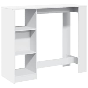 Barový stůl s policí bílý 124 x 46 x 103,5 cm kompozitní dřevo - obrázek 2