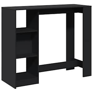 vidaXL baarilaud riiuliga, valge, 124x46x103,5 cm, tehispuit