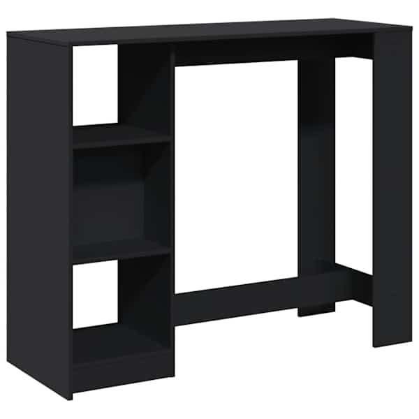 vidaXL baarilaud riiuliga, valge, 124x46x103,5 cm, tehispuit