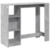 vidaXL baarilaud riiuliga, betoonhall, 124x46x103,5 cm tehispuit
