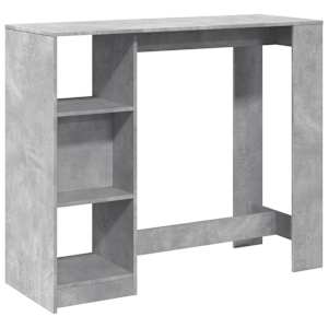 Barový stůl s policí betonově šedý 124 x 46 x 103,5 cm kompozit - obrázek 2