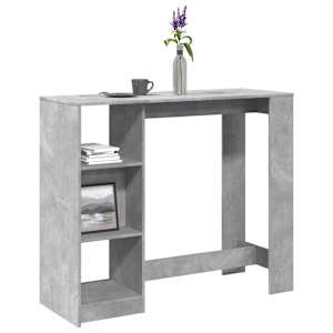 Barový stůl s policí betonově šedý 124 x 46 x 103,5 cm kompozit - obrázek 1